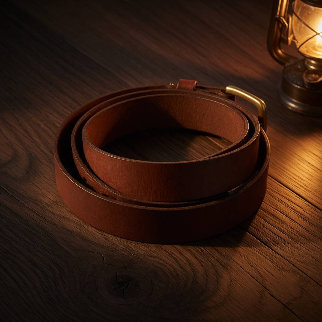 Chestnut leather belt
