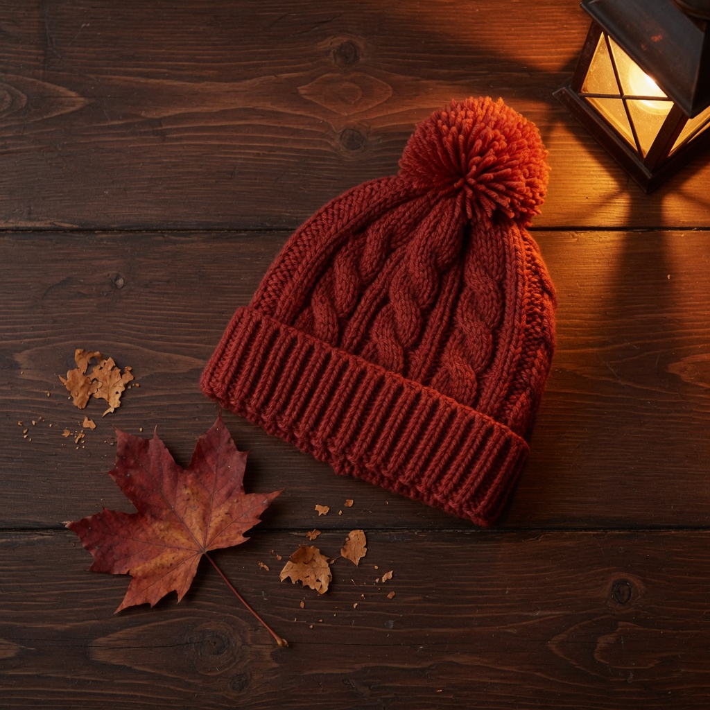 Kids rust-red beanie