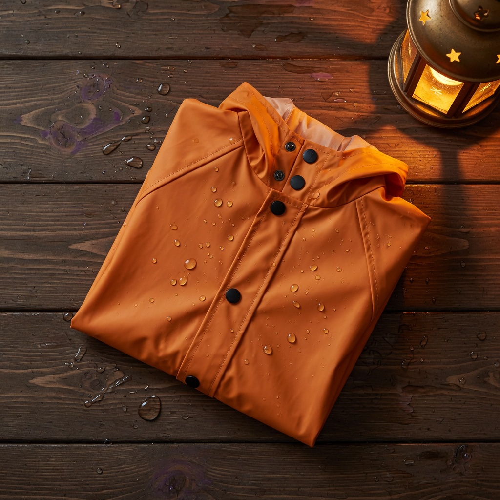 Kids pumpkin-orange raincoat